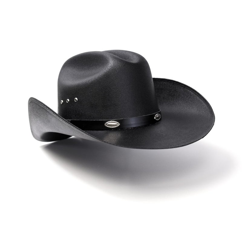 Western Express Kids' Straw Cattleman Cowboy Hat with Silver Conchos Hat Band - Authentic Cowboy and Cowgirl Hat for Boys and Girls - Western Straw Cowboy Hat for Kids - Image 3